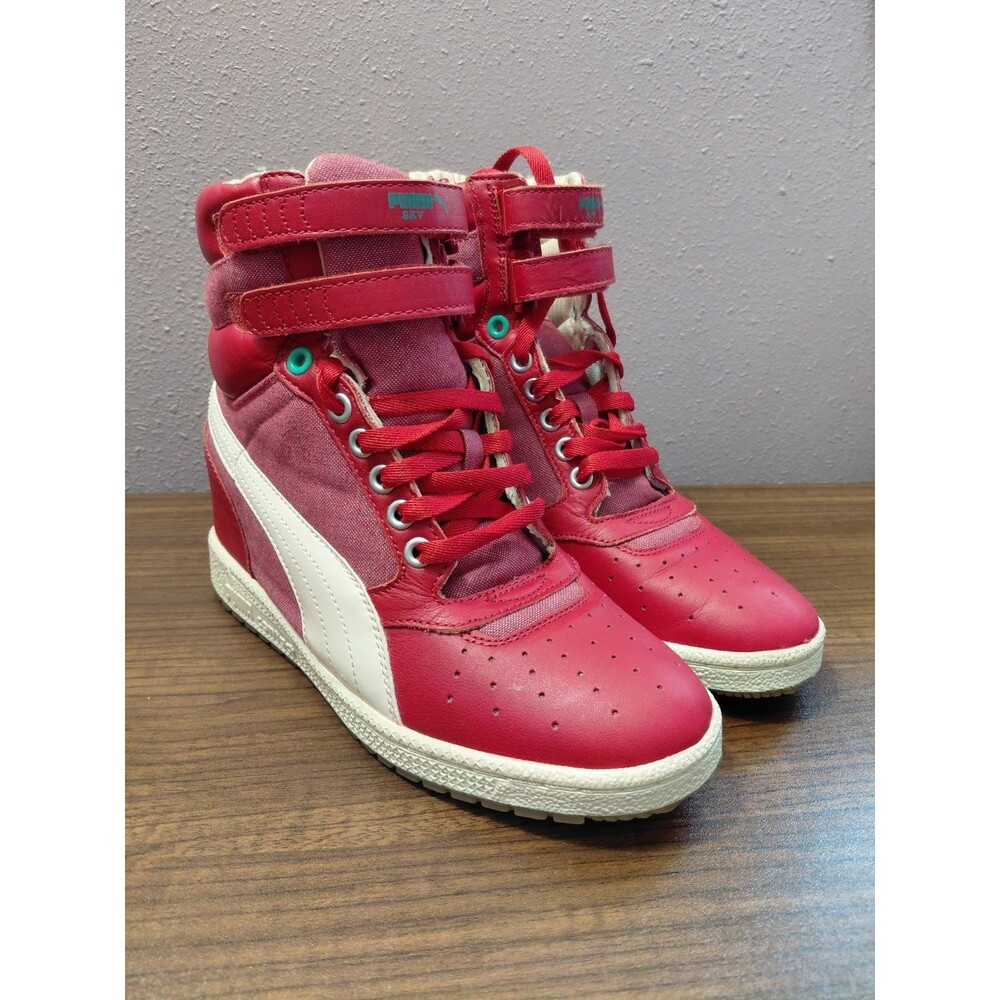 PUMA Sky Wedge Women’s Size 7.5 Red High Top Sneakers 355756 01
